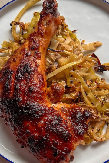 Roasted Miso Butter Chicken with Cabbage