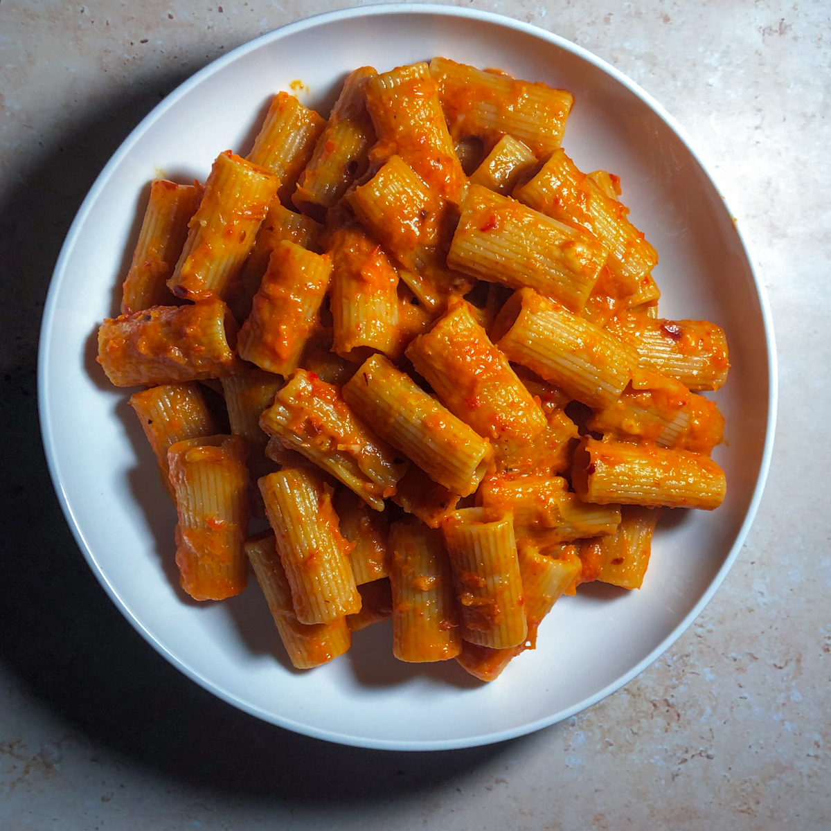 Roasted Red Pepper and Leek Pasta