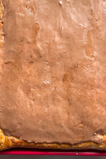 Giant apple pie pop-tart with cinnamon glaze.