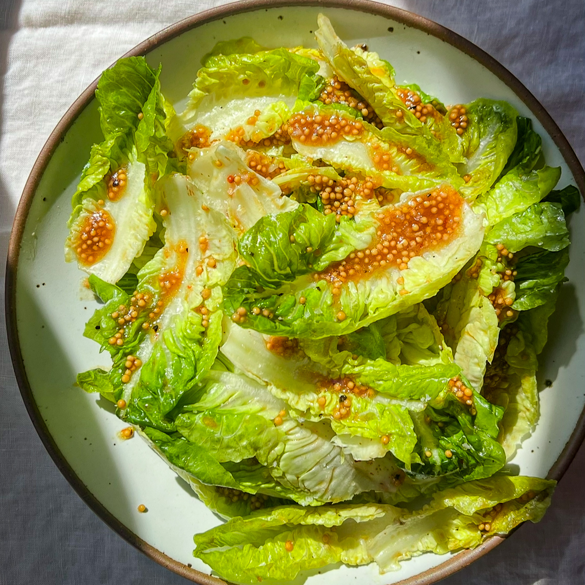 Little Gem Salad with Mustard Soy Vinaigrette 